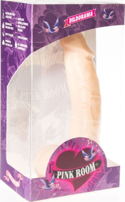 Dildo PINK ROOM Connor met sterke zuignap en 16 cm