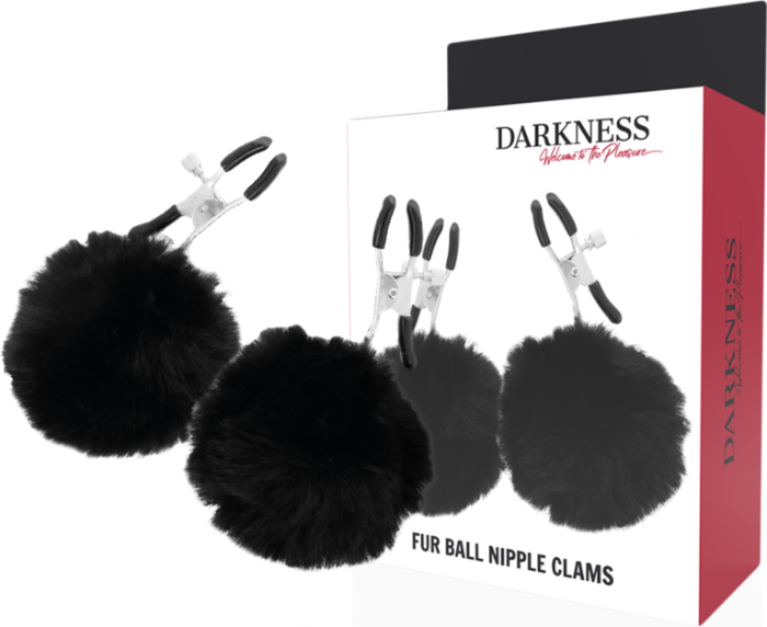 Pinzas Pezones DARKNESS met Pompons - Volledig Instelbaar