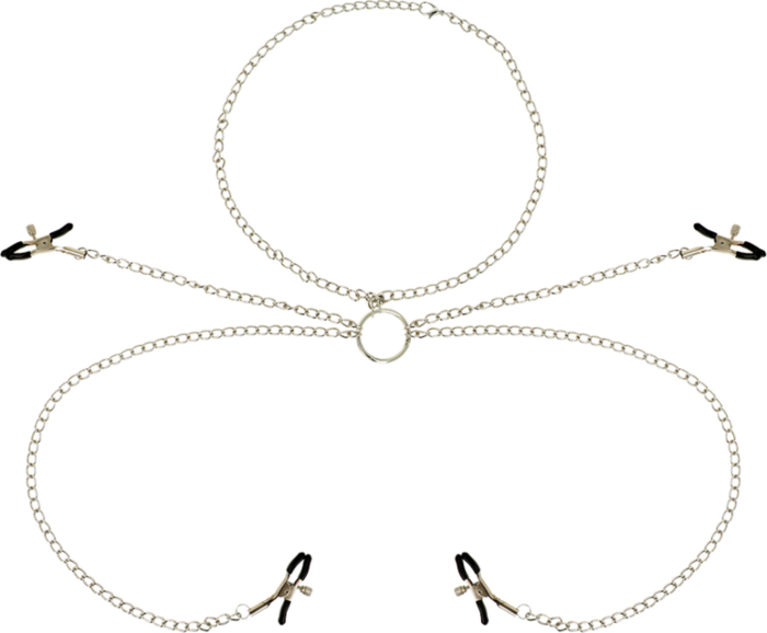 Pinzas Pezones OHMAMA FETISH - Metalen met Ketting Pinzas Pezones OHMAMA FETISH - Metalen met Ketting