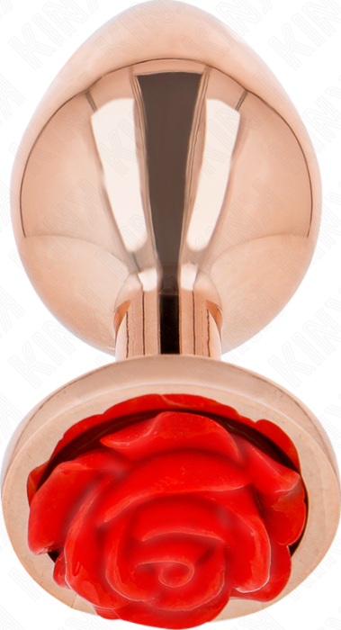 Anal Plug KINK Orogoud Rosa met Roze Roos