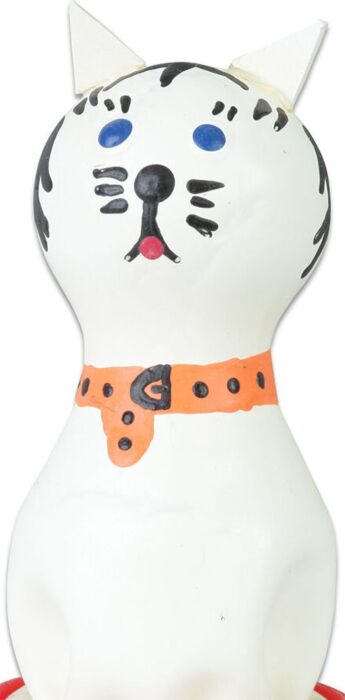 Preservatief Condomerie Gato Wit Handgeschilderd Preservatief Condomerie Gato Wit Handgeschilderd