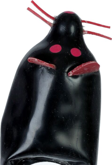 Preservatief Condomerie Ratón Zwart XL - Handgeschilderd Preservatief Condomerie Ratón Zwart XL - Handgeschilderd