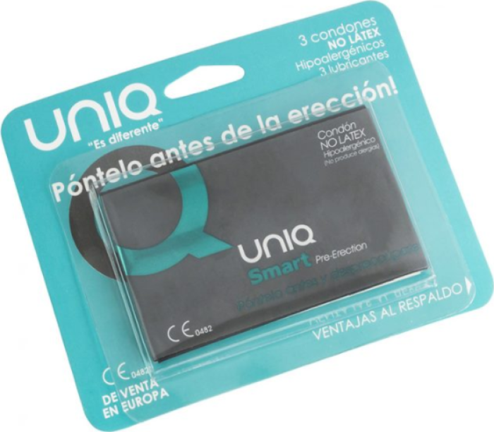 UNIQ SMART Voor-erectie preservatief zonder latex UNIQ SMART Voor-erectie preservatief zonder latex