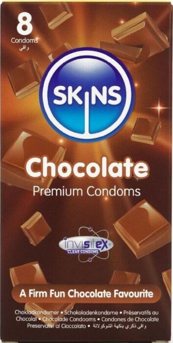 Preservatieven SKINS Chocolade Premium - 8 Stuks Preservatieven SKINS Chocolade Premium - 8 Stuks
