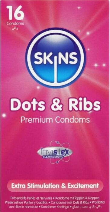 Preservatieven SKINS Dots & Ribs Premium 16 Pack