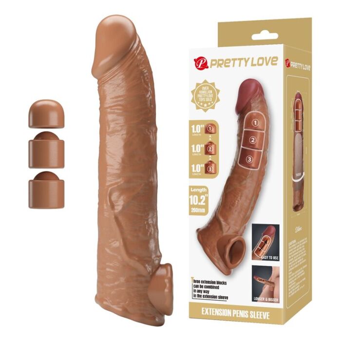 Penis Extensie Sleeve PRETTY LOVE 26 cm met aanpasbare diepte Penis Extensie Sleeve PRETTY LOVE 26 cm met aanpasbare diepte