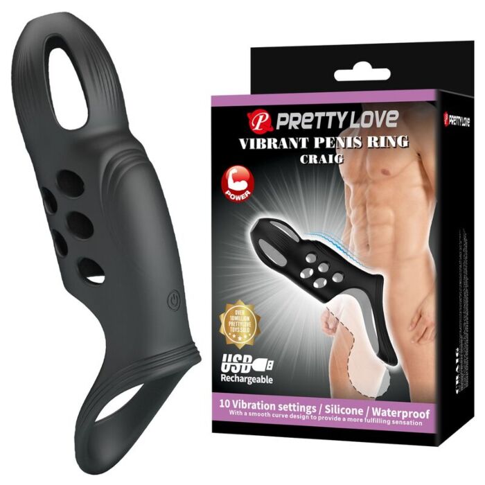 PRETTY LOVE CRAIG Oplaadbare Vibrerende Ring PRETTY LOVE CRAIG Oplaadbare Vibrerende Ring