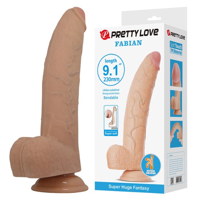 PRETTY LOVE FABIAN Flexibele Dildo met Zuignap PRETTY LOVE FABIAN Flexibele Dildo met Zuignap