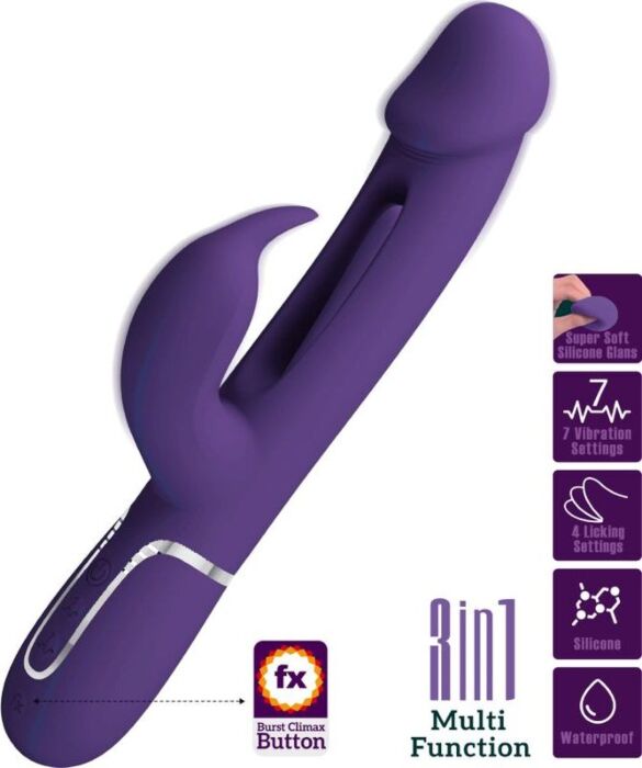 Vibrator Pretty Love Kampas Rabbit 3-in-1 Fuchsia