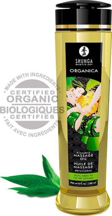 Shunga Massage Oil Green Tea - T? Verde Ex?tico