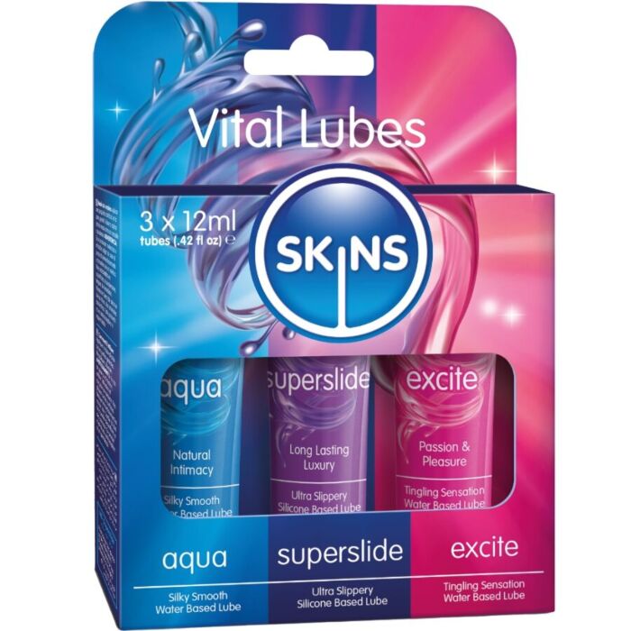 Lubricant SKINS VITAL LUBES KIT AQUA, SUPERSLIDE & EXCITE Lubricant SKINS VITAL LUBES KIT AQUA, SUPERSLIDE & EXCITE