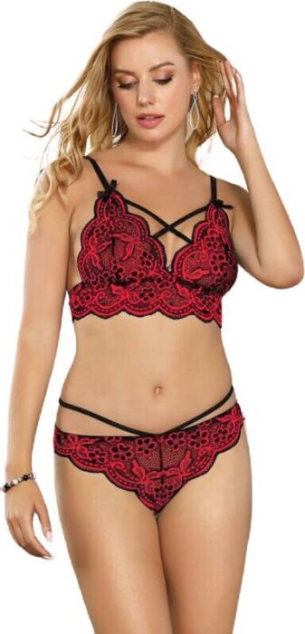 Set Lingerie Sublime Sets L/XL Elegante en Rood