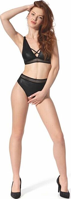 Crotchless Tanga Set PASSION KRISTEEN Zwart Crotchless Tanga Set PASSION KRISTEEN Zwart