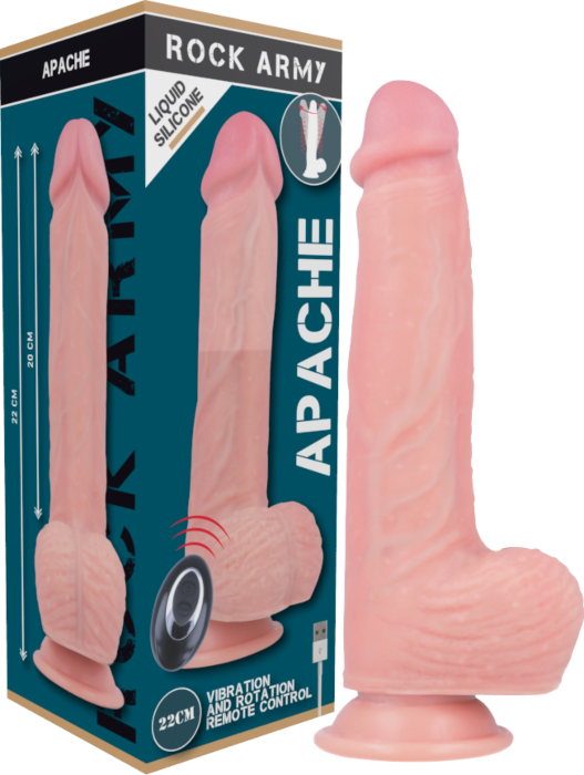 Vibrador Realistisch Rock Army Apache met Controle op Afstand