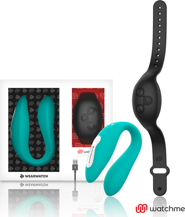 Vibrator Watchme Dual Tech Aqua/Zwart