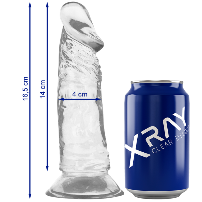 Dildo X RAY Clear 16.5 CM met realistische vorm Dildo X RAY Clear 16.5 CM met realistische vorm