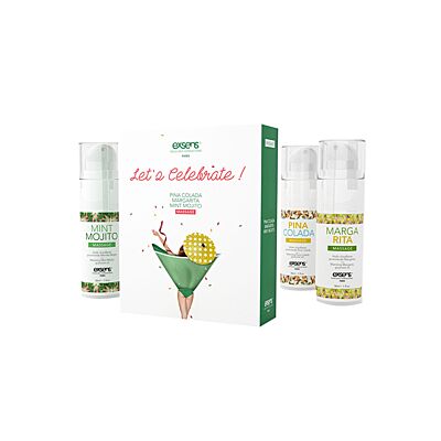 WARMING GOURMET MASSAGE  OILS  LET.S CELEBRATE! 3 X 30ML