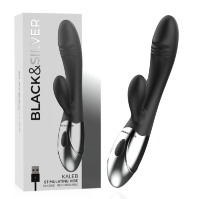 Vibrator BLACK&SILVER KALEB Rabbit Premium