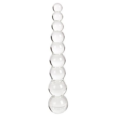 Glazen dildo S Pleasures Crystal VEGA met bolletjes
