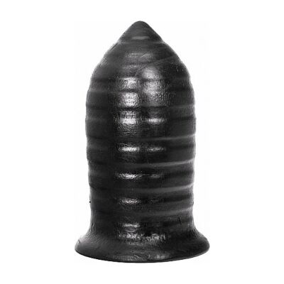 Anaal plug ALL BLACK 16 cm geribbeld