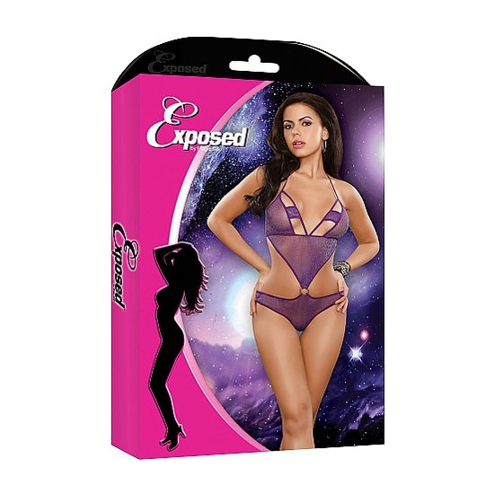 Magic silk body brillante con anilla morado