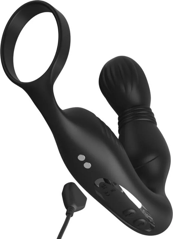 De massager met zijn magnetische oplaadkabel